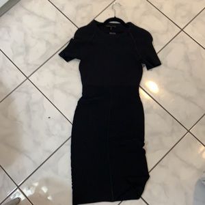 Maje Black Knit Midi Dress